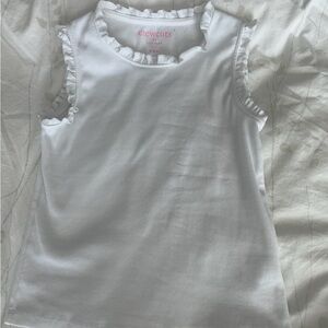 crewcuts White Ribbed Tank with Ruffle Trim